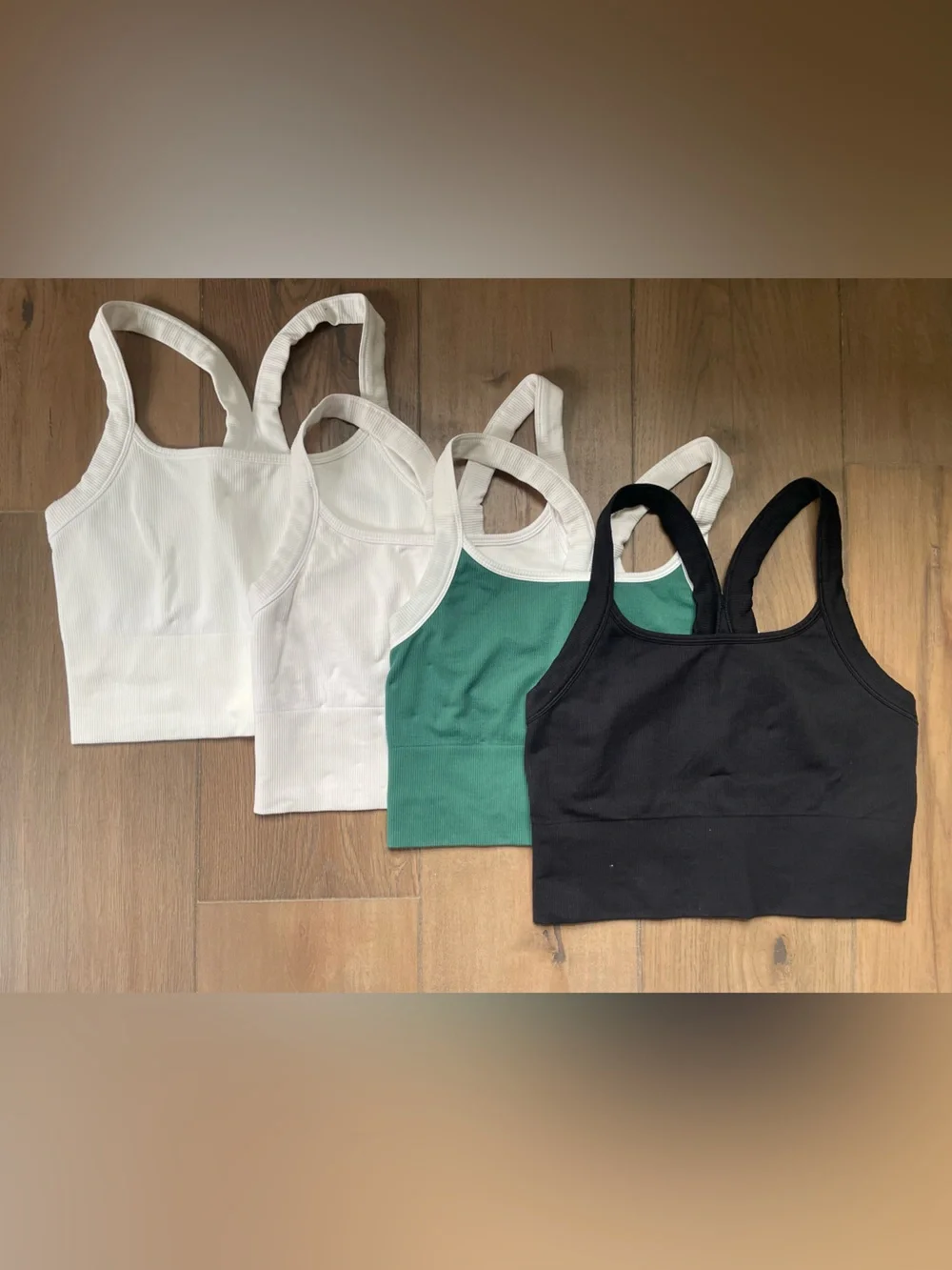 Bundle of 4! Athleta Aurora Seamless Crop Rib Strappy Tank, small - Picture 2 of 6